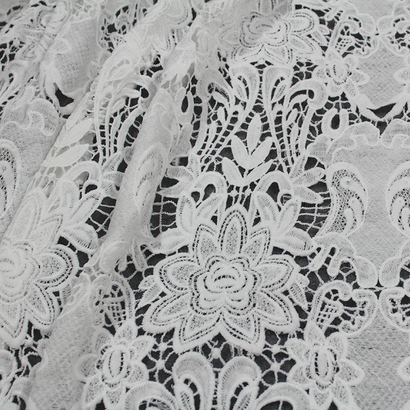 Polyester Embroidery Knit Tulle Mesh Fabric