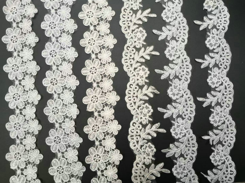 Custom Luxury Bridal French Lace Sequined Wedding Dress Border Lace for Wedding Lace