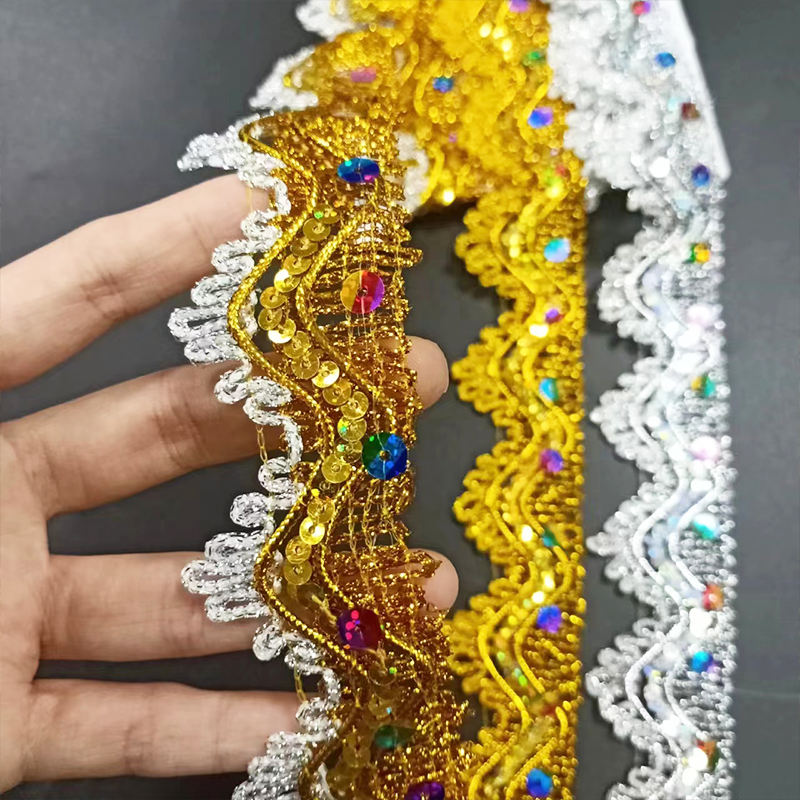 Acessórios para roupas Gold de borda metálica de borda dourada e prata TRIM