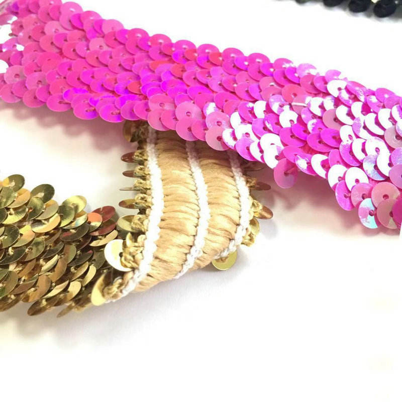 Diferentes largura de largura Bling Braid Braid Elastic Lace Lace Grod