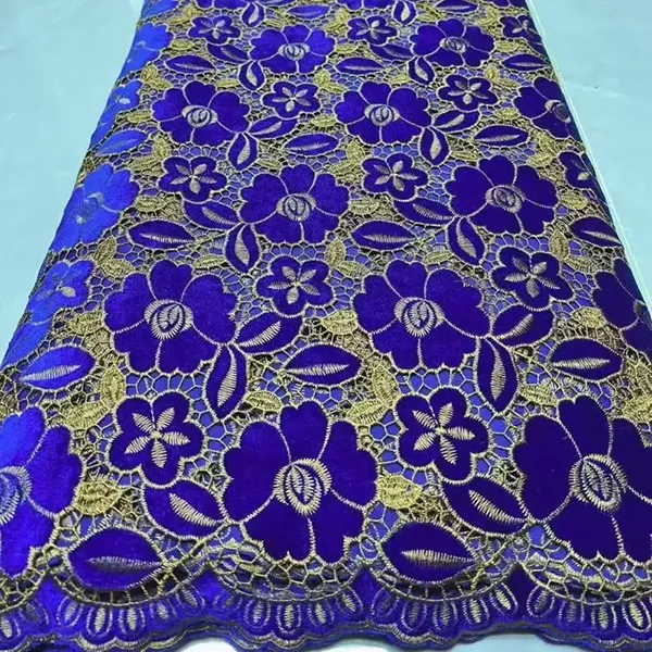 Atacado de luxo veludo guipure renda médio oriente tecido de renda de veludo moda renda de veludo de alta qualidade